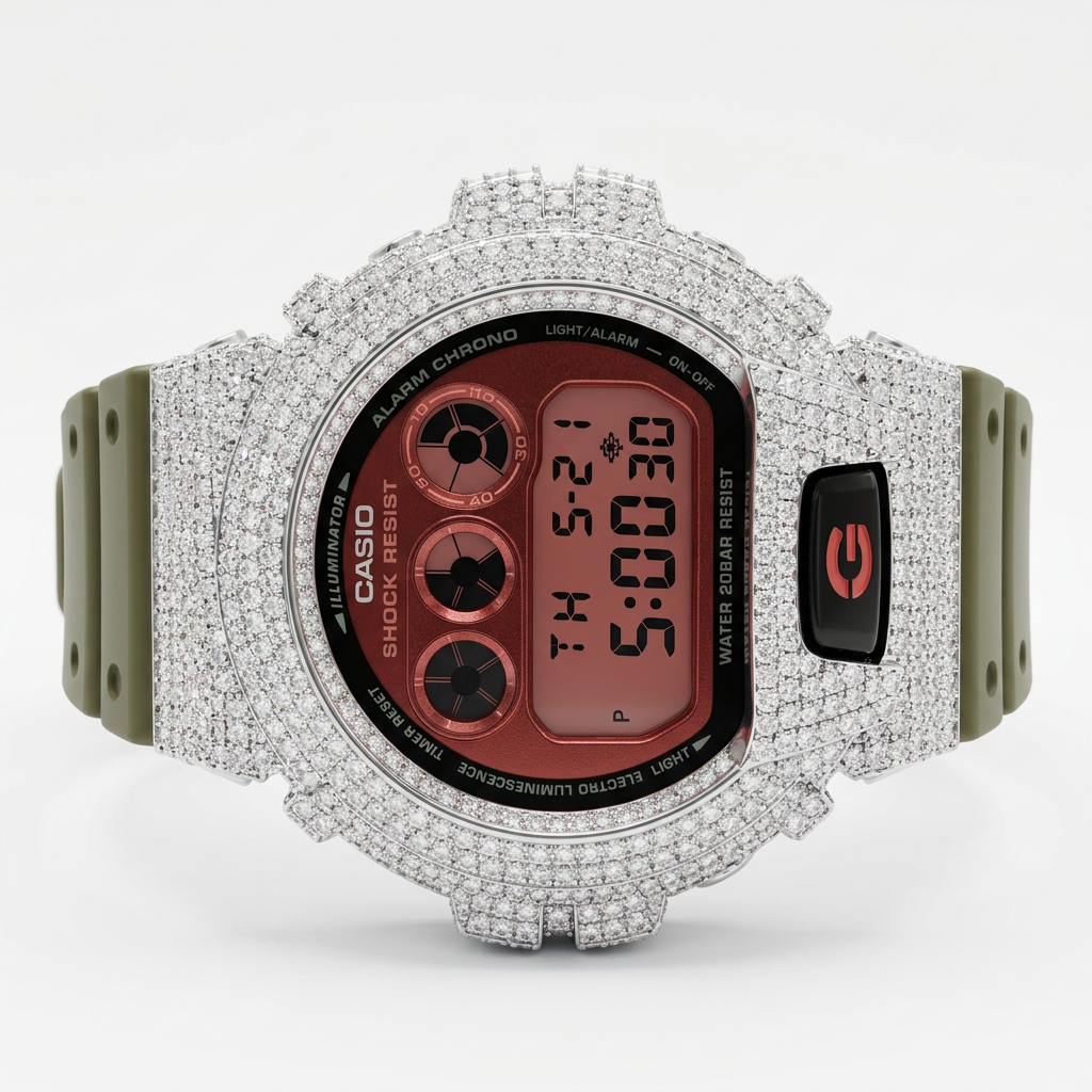 VVS1 D Fully Iced Moissanite Watch DW6900