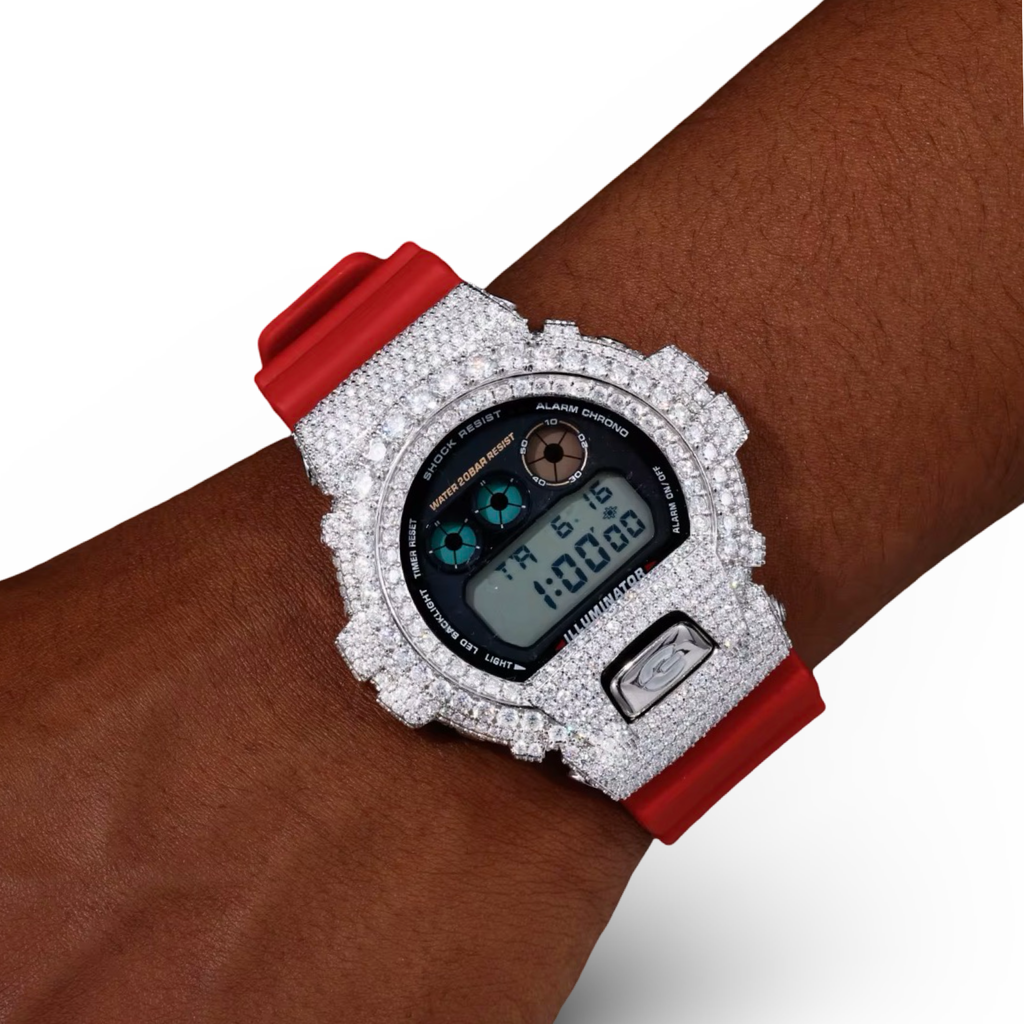 Bisel de reloj de moissanita VVS1 D totalmente cubierto de hielo para DW6900