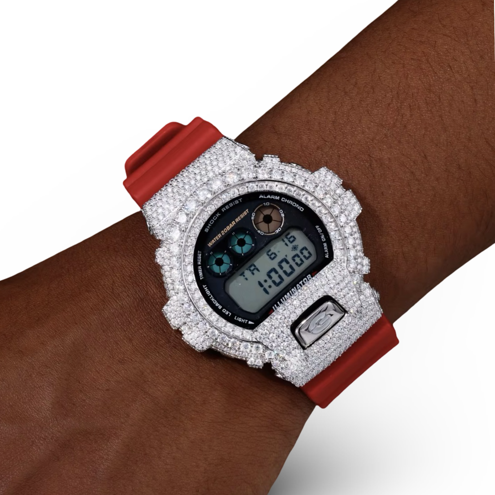 Bisel de reloj de moissanita VVS1 D totalmente cubierto de hielo para DW6900