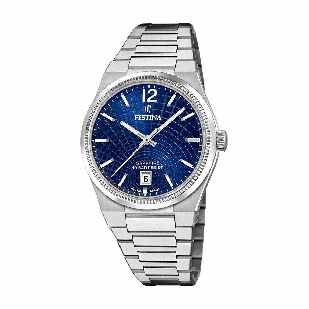 Rive Blue / Stainless steel Blue Dial Wristwatch F20052-7