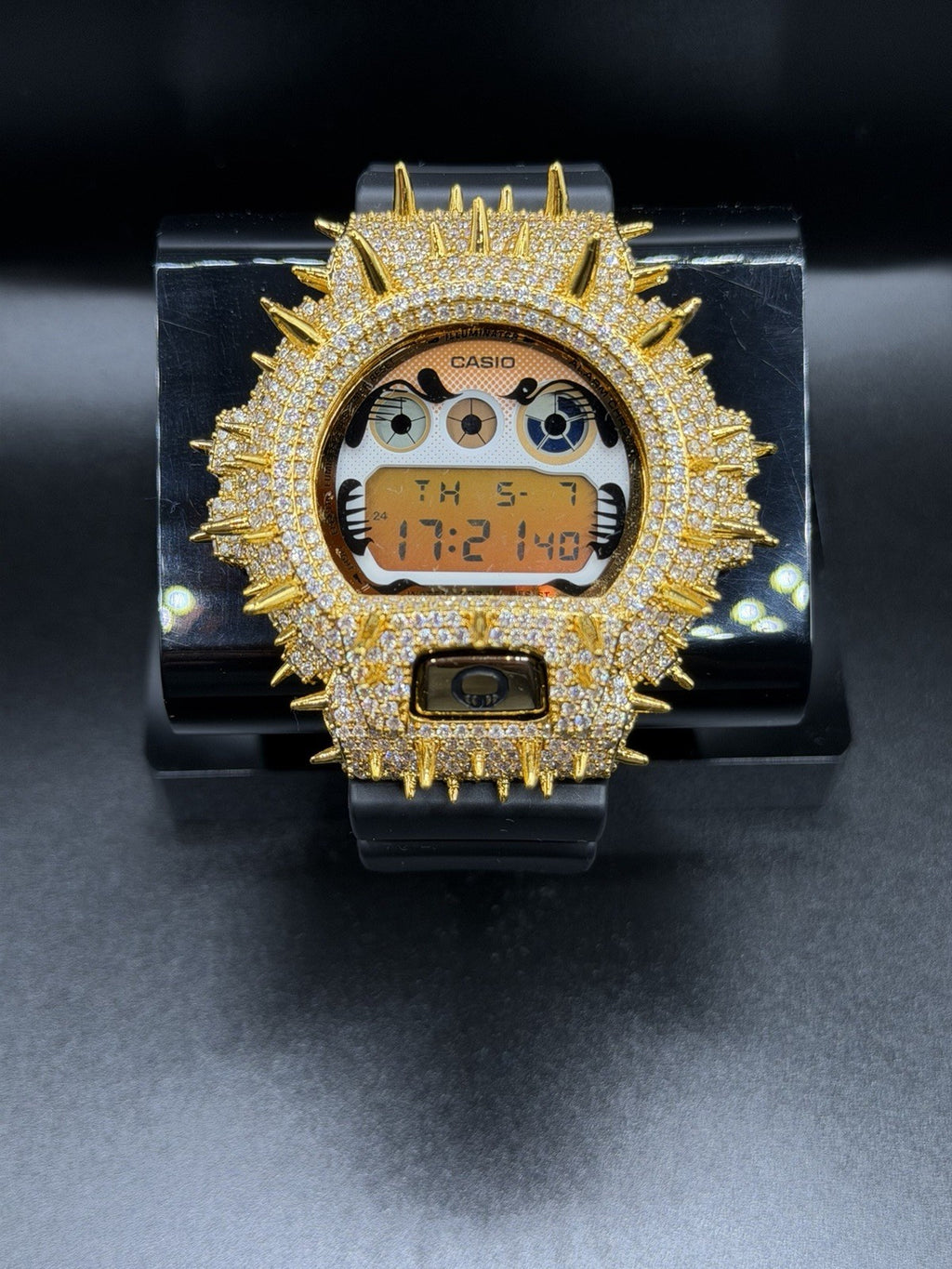 Moissanite Flaw-Less G-Shock DW-6900 Iced Out Bezel Digital Watch Gold