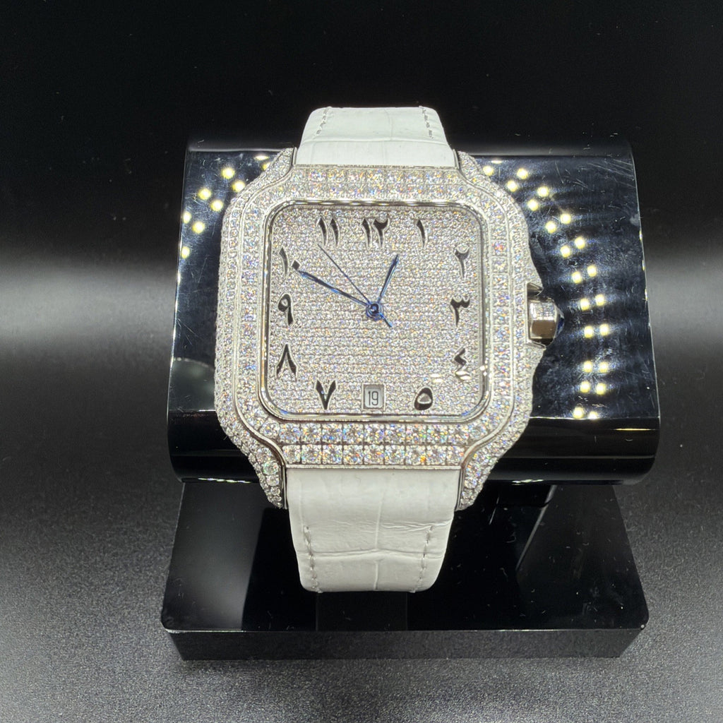 Luxury Square Wristwatch Mossanite Diamond