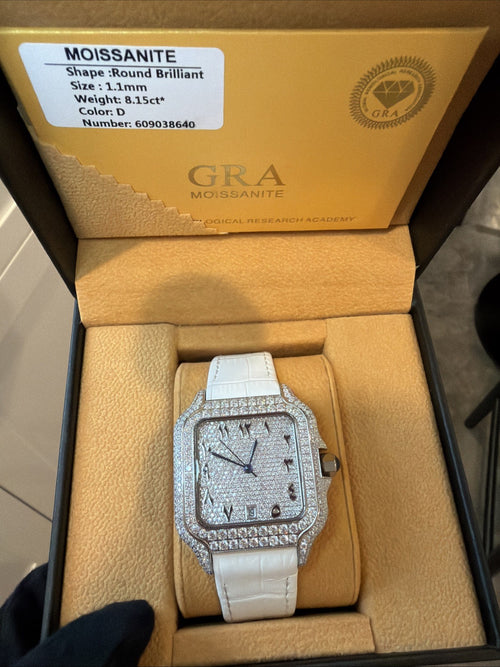 Luxury Square Wristwatch Mossanite Diamond