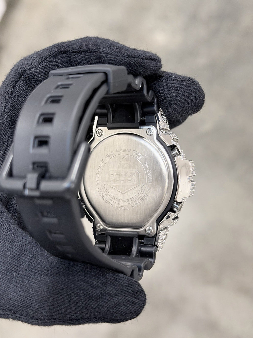 Moissanite Flaw-Less  D Color  G-Shock DW-6900 Iced Out Bezel Digital Watch