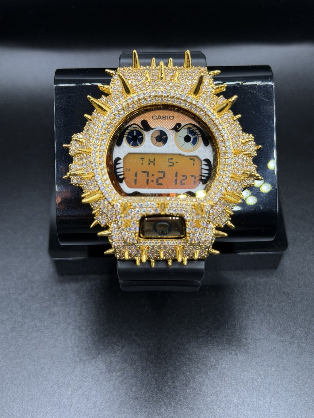 Moissanite Flaw-Less G-Shock DW-6900 Iced Out Bezel Digital Watch Gold