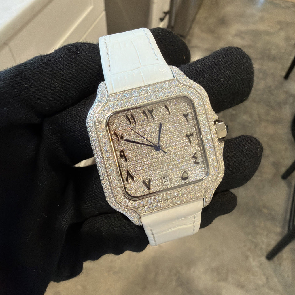 Luxury Square Wristwatch Mossanite Diamond