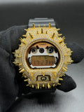 Moissanite Flaw-Less G-Shock DW-6900 Iced Out Bezel Digital Watch Gold