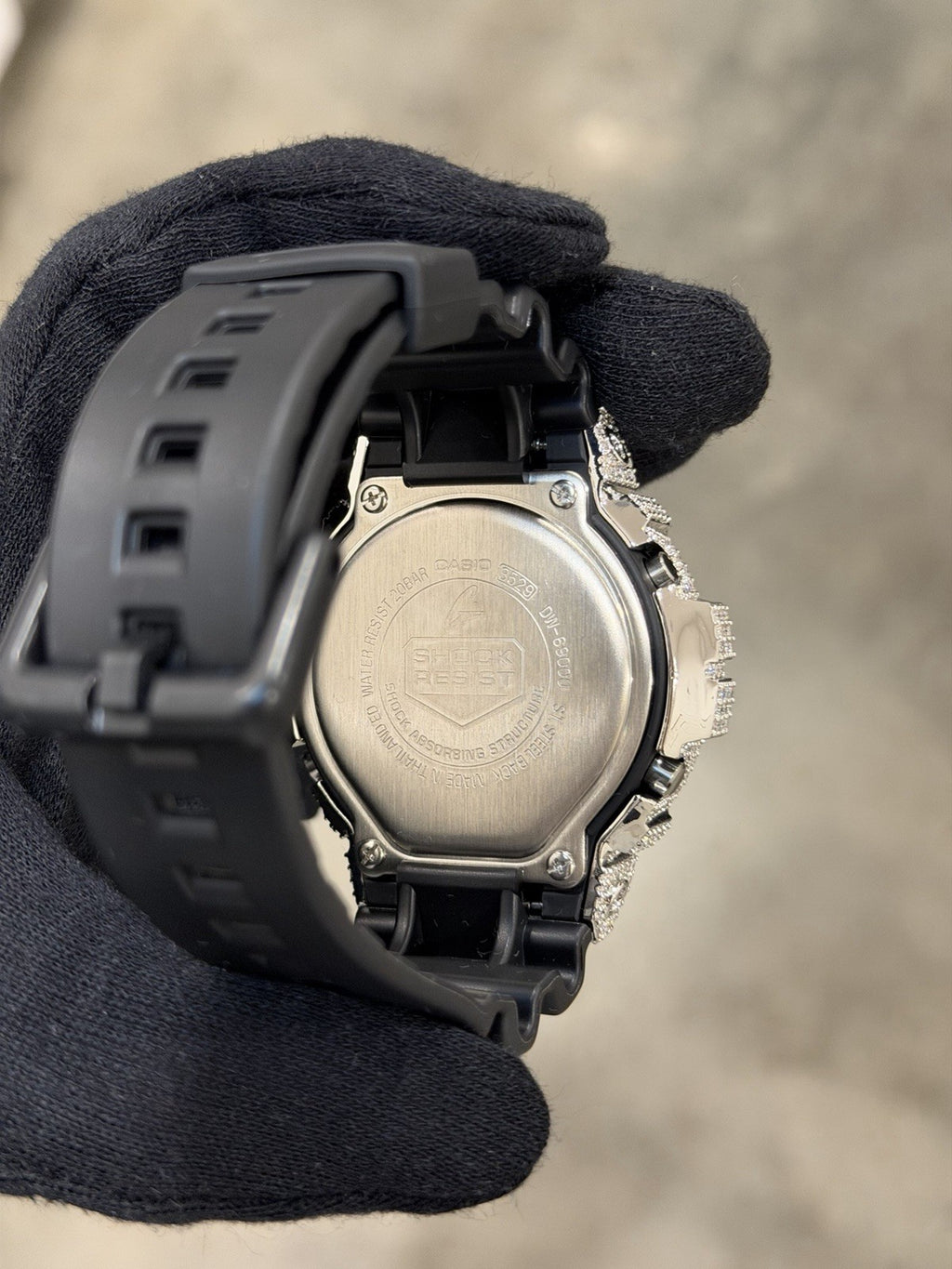 Moissanite Flaw-Less  D Color  G-Shock DW-6900 Iced Out Bezel Digital Watch