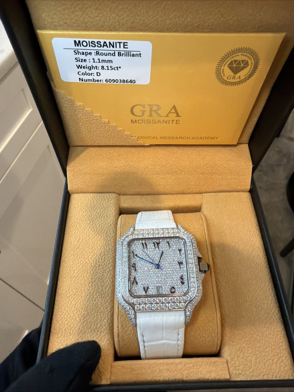Luxury Square Wristwatch Mossanite Diamond