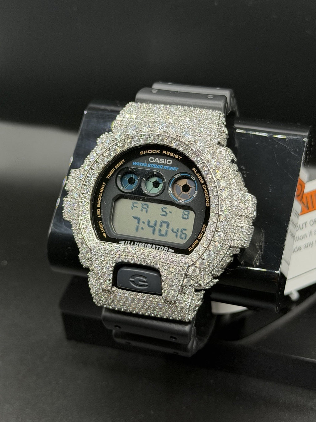Moissanite Flaw-Less  D Color  G-Shock DW-6900 Iced Out Bezel Limited New Custom