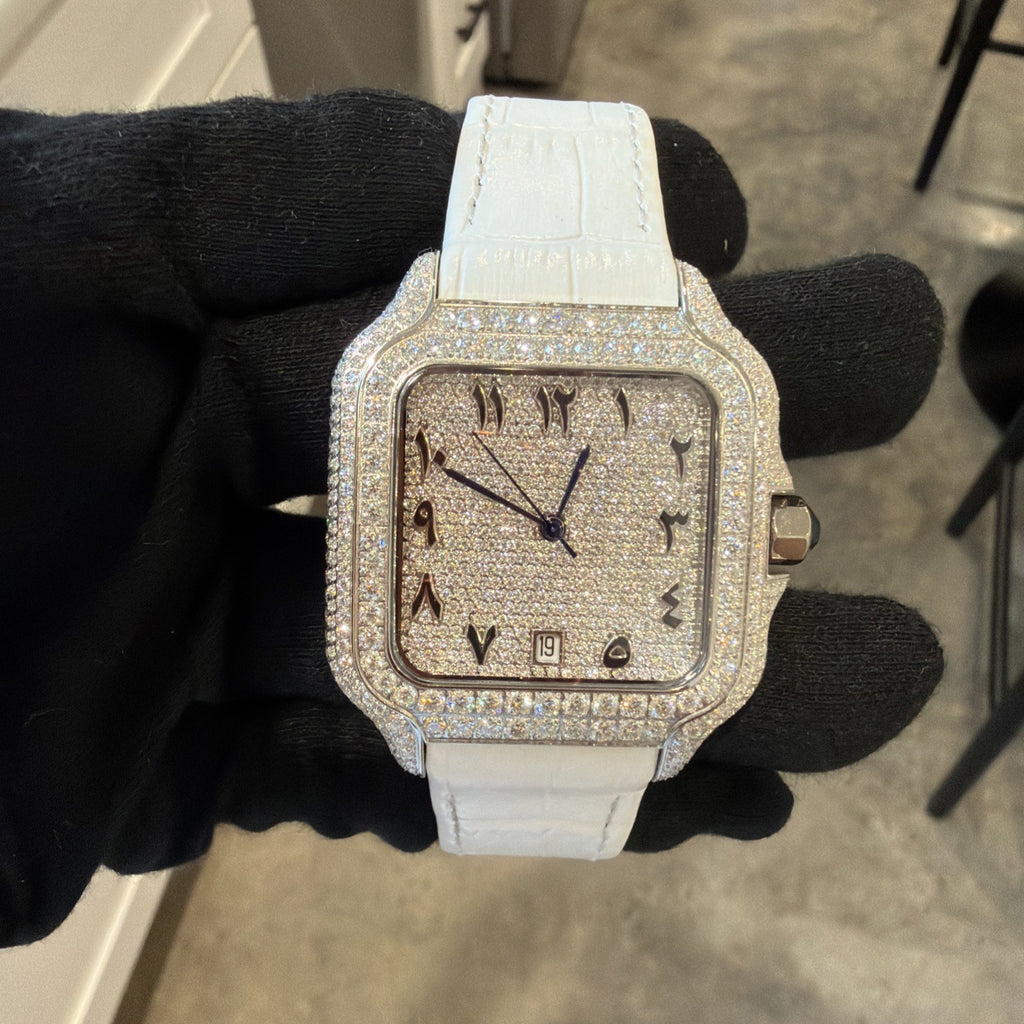 Luxury Square Wristwatch Mossanite Diamond