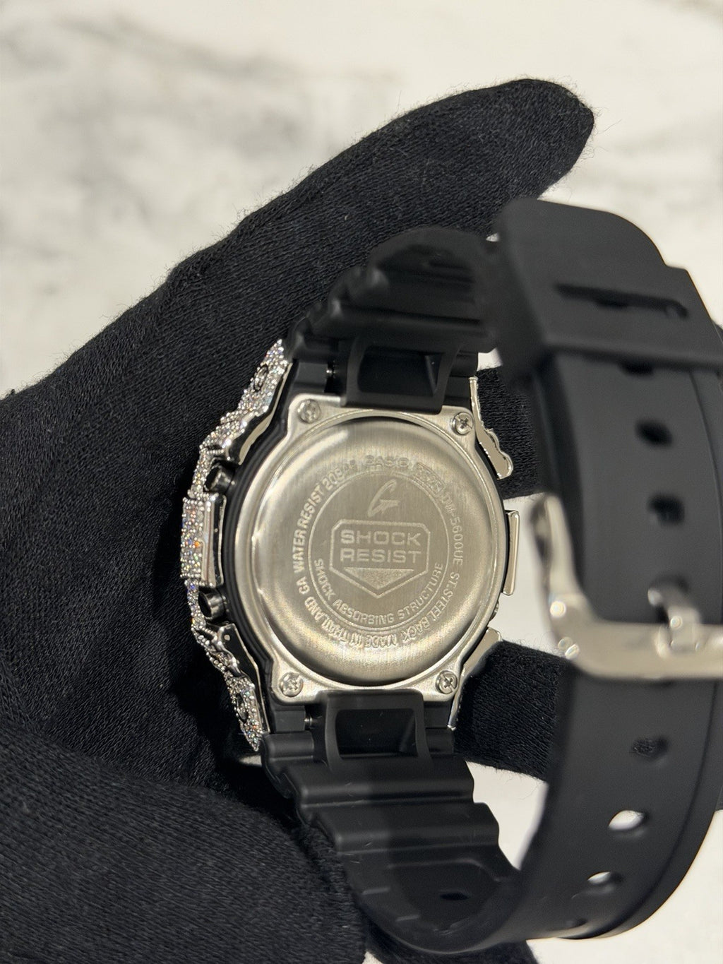 Custom VVS Moissanite Bezel G-Shock DW-5600 Watch