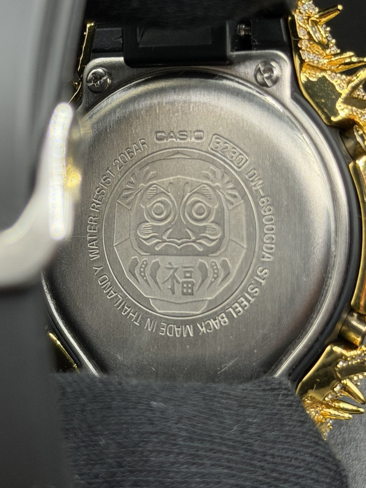 Moissanite Flaw-Less G-Shock DW-6900 Iced Out Bezel Digital Watch Gold