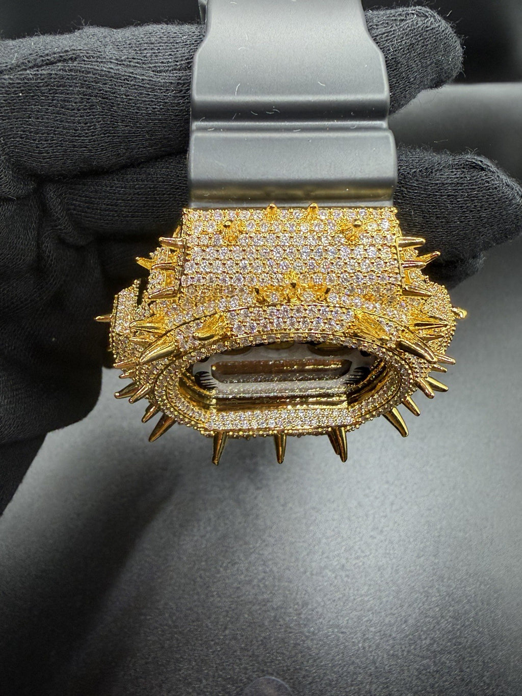 Moissanite Flaw-Less G-Shock DW-6900 Iced Out Bezel Digital Watch Gold