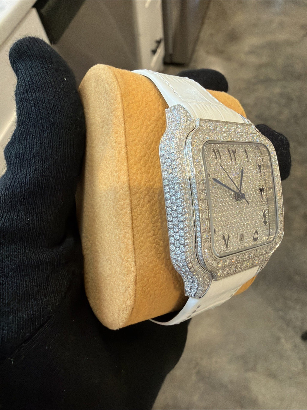 Luxury Square Wristwatch Mossanite Diamond