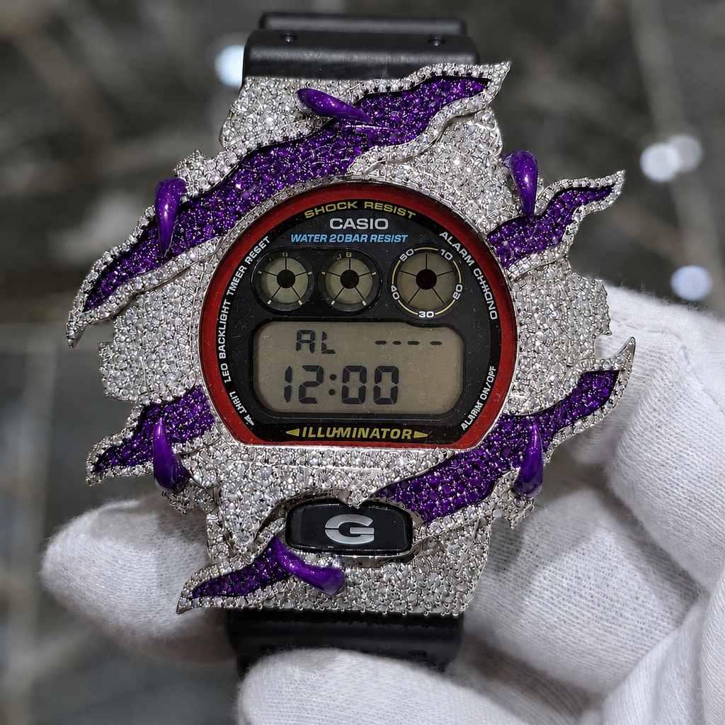 Bisel de reloj de moissanita VVS1 D totalmente engastado para DW6900