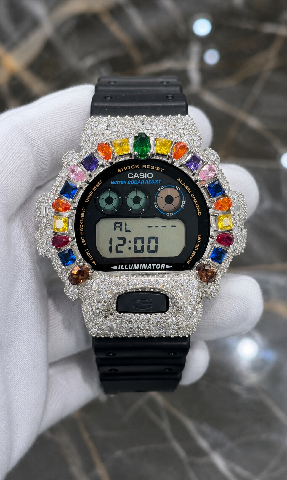 Bisel de reloj de moissanita con incrustaciones completas VVS1 D para DW6900