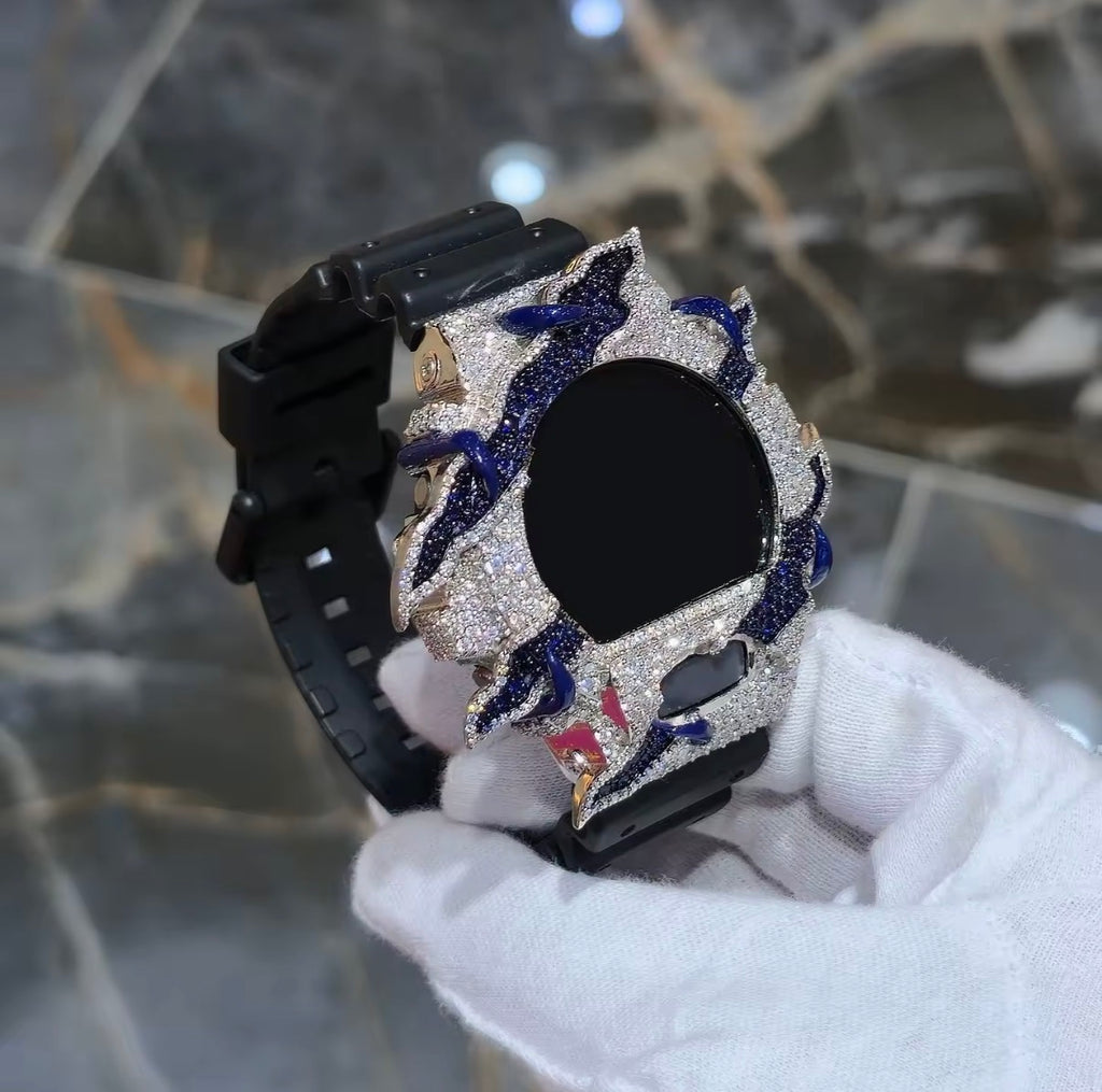 Bisel de reloj de moissanita VVS1 D totalmente engastado para DW6900