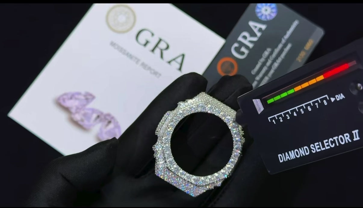 Bisel de reloj de moissanita VVS1 D totalmente cubierto de hielo para GA2100